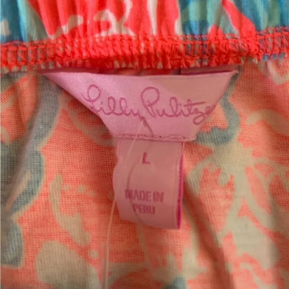 LILLY PULITZER Summer Siren Pink Sun Ray 100% Cotton‎ Windsor Dress Large - Picture 7 of 9